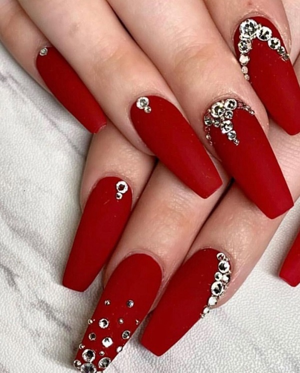 Red Bridal Nail Art
