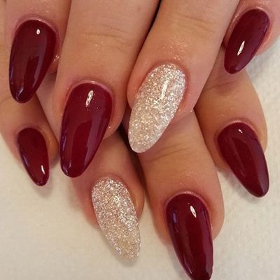 Pearl Red False Nail Short Almond Bride Press on Nails for Nail Art Decor  24pcs | eBay