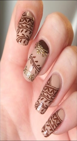 Peach & gold bridal nail designs | nail art designs | nail art designs. |  Bridal nails designs, Engagement nails, Bridal nail art